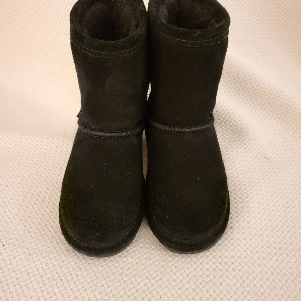 BEARPAW Emma Kids Size 10 Toddler Suede Boot Faux Shearling Lining
